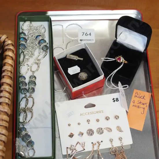 tray of costume jewellery
