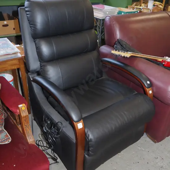 black leather electric rise and fall chair