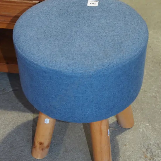 blue 3 legged stool