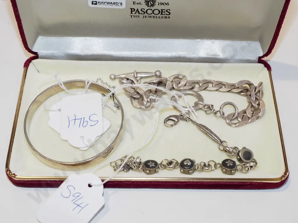 2x silver bracelets & bangle Image 1++