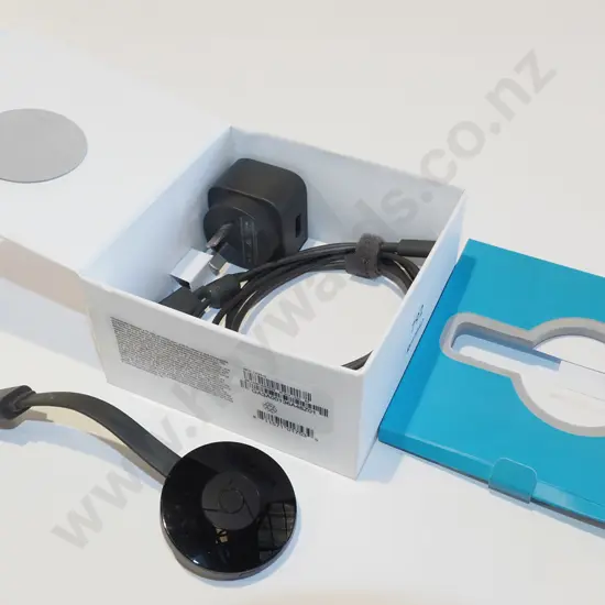 boxed google chrome cast & accessories (unsure what it casts)
