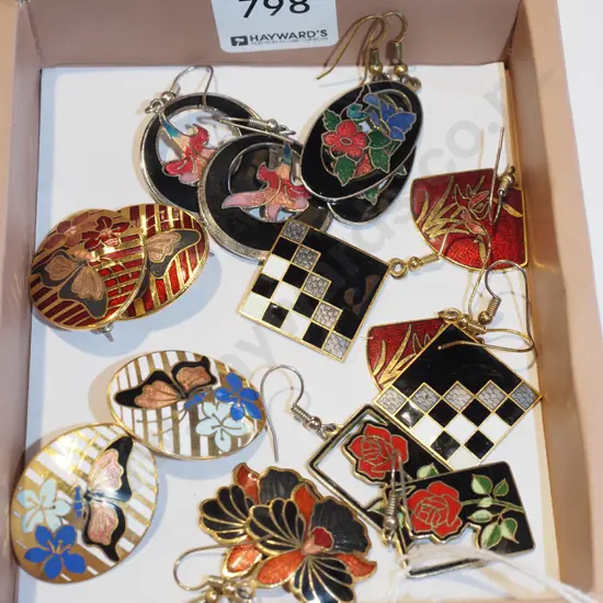 tray of costume earrings