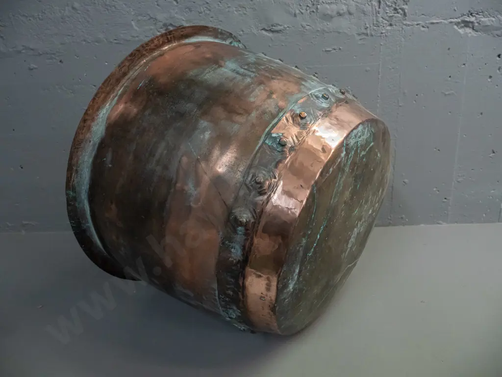 1880s riveted copper, marked NZR Hindon, "12 Gallon" & "17" - dents and discolouration H-380 D-560 at top Image 1++
