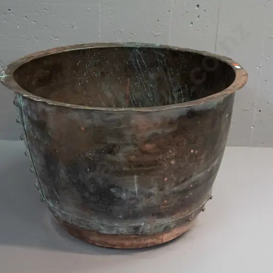 1880s riveted copper, marked NZR Hinton, "12 Gallon" & "17" - dents and discolouration H-380 D-560 at top