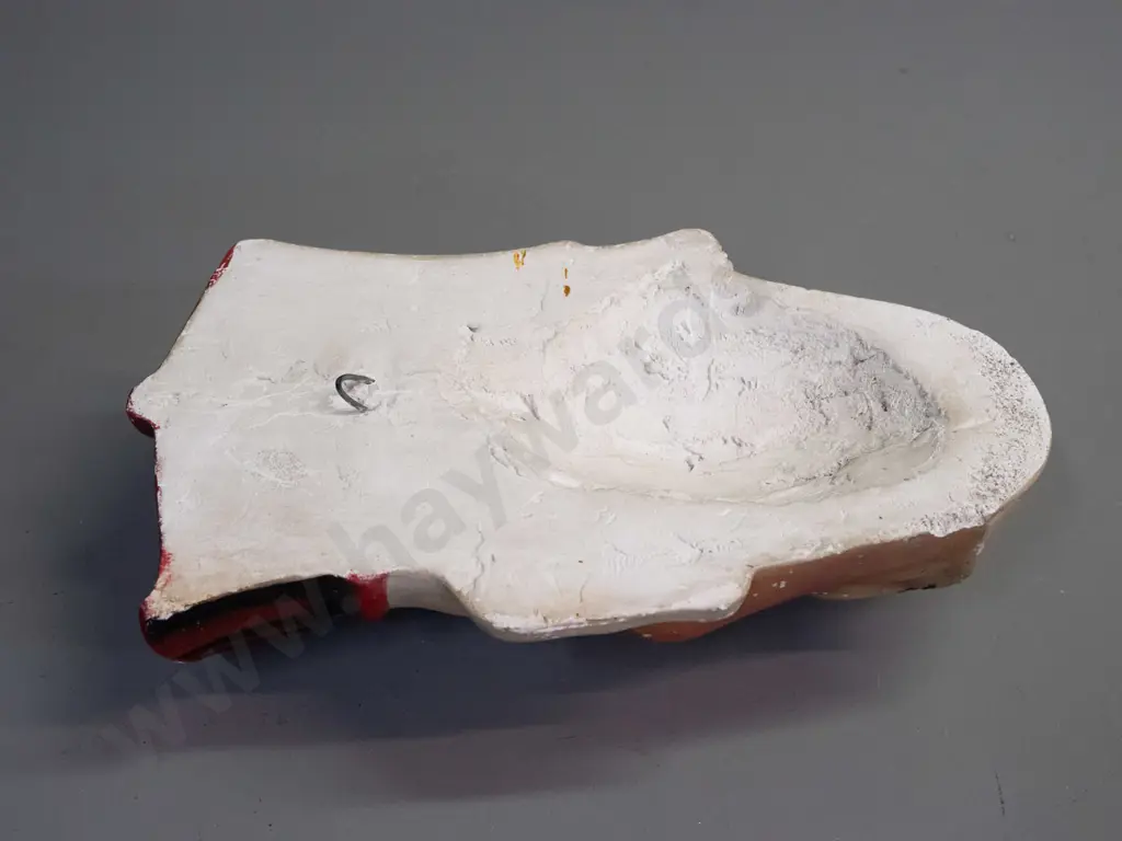 vintage plaster wall head - man wearing a fez - some age wear and spots of chipping / paint loss H-290 W-180 Image 1++