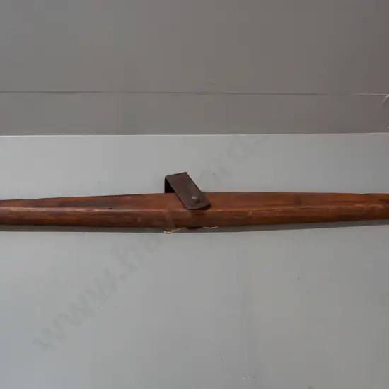 vintage timber and cast iron swingle tree - some historic borer holes, pitting to metal L-830