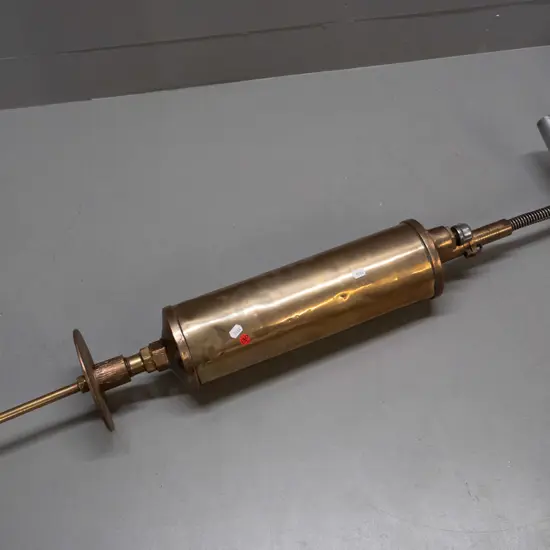 vintage Neil McLean & Co San Francisco USA brass and alloy pump garden fumigator - some age wear and dents L-1030 W-280