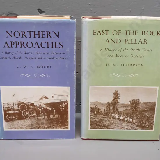 2 1970s Capper Press reprints from Otago Centennial series: East of the Rock and Pillar, Northern Approaches - fading