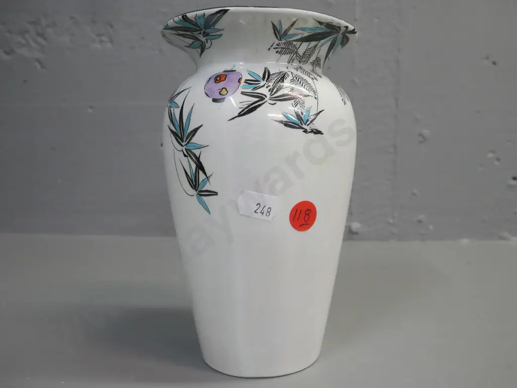 Shelley lustre vase bamboo foliage & Chinese lanterns H-170 D-100 Image 1++