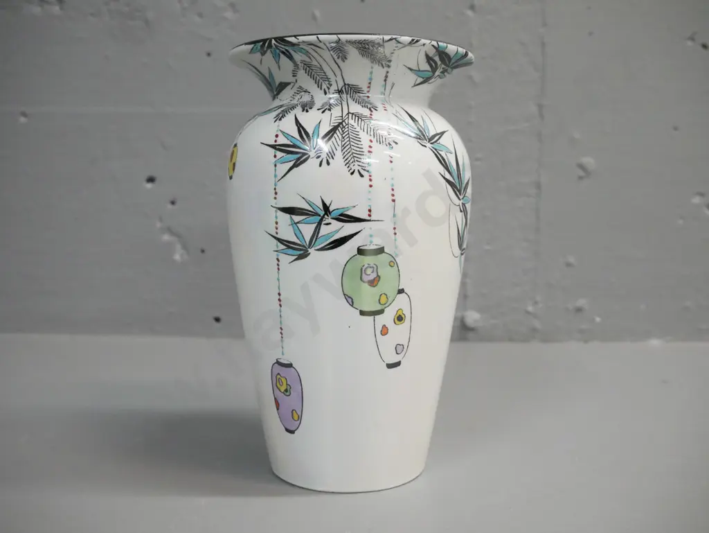 Shelley lustre vase bamboo foliage & Chinese lanterns H-170 D-100 Image 1++