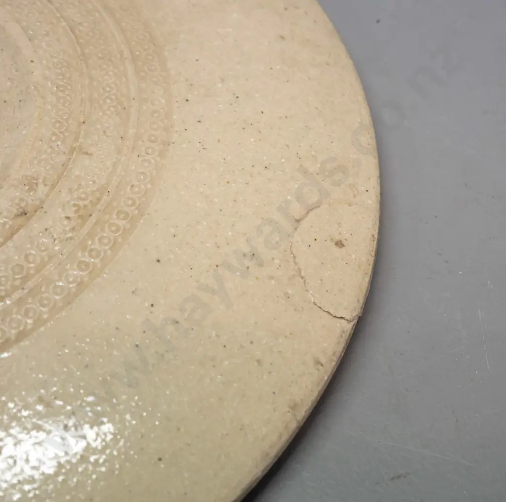 lidded stoneware wide-mouth crock - marked Made by Temuka Potteries on base. Repaired chip in lid H-320 D-300 Image 1++