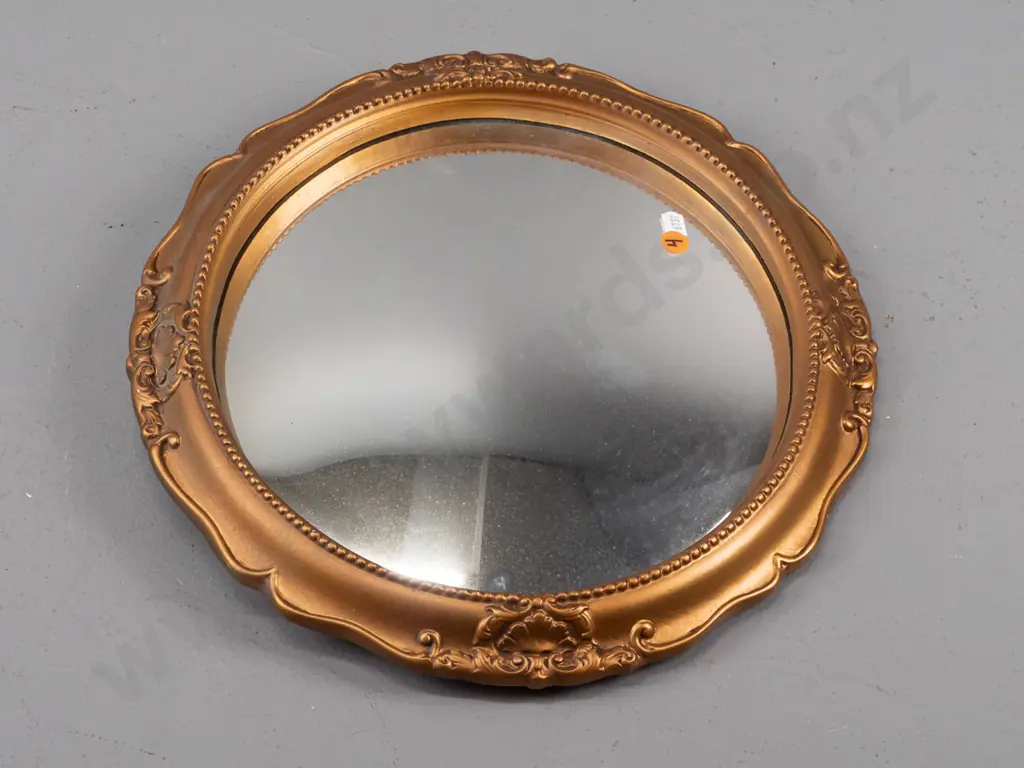 round convex mirror in bronze-coloured frame D-375 Image 1++