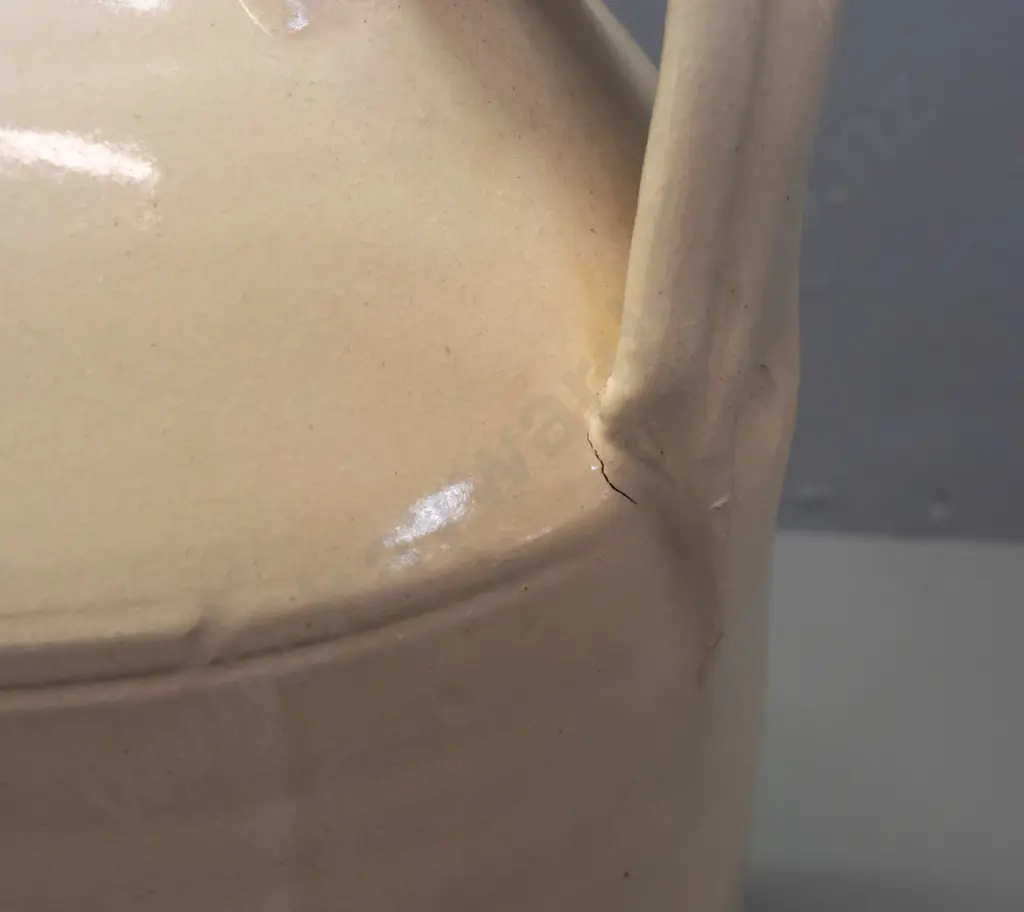stoneware crock with Teepol branding, threaded stopper & rubber seal - has small chip on top rim and on stopper, Image 1++