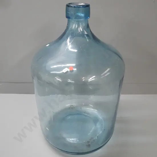 Large light blue glass carboy, marked "GPD 1964 Gardena Calif" H-640 D-380 [some debris inside]