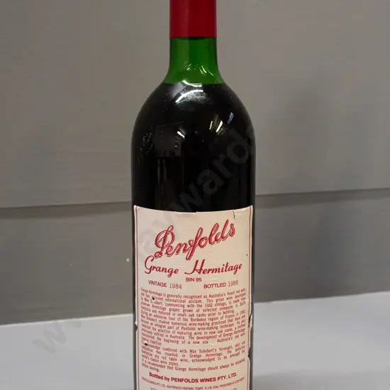 1984 Penfolds Grange Hermitage Bin 95 red wine 750ml bottle - some wrinkles & nicks to label