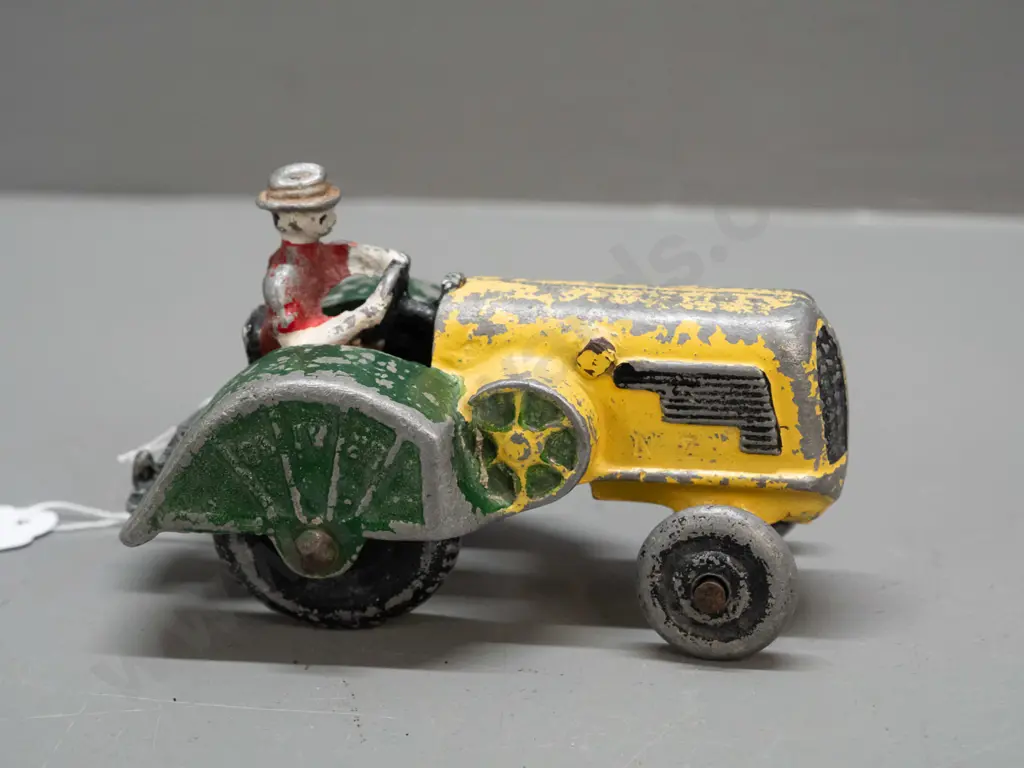 vintage Fun Ho cast alloy tractor with hollow metal wheels, marked Oliver on mudguards, faint Fun Ho mark and number Image 1++