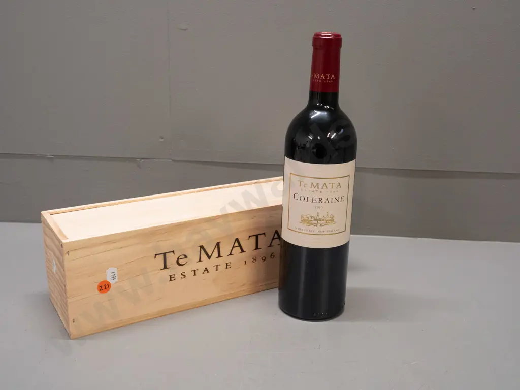 bottle of Te Mata Hawkes Bay Coleraine 2013 red wine 750ml, with wooden presentation box Image 1++