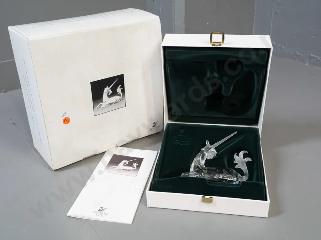Swarovski crystal 1996 Annual edition "Fabulous Creatures" series unicorn in fitted foam lined case with carry handle, Image 1++
