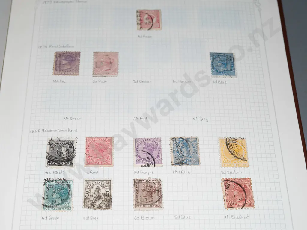 3 New Zealand stamp albums, contents from 1855 onwards - see photos Image 1++