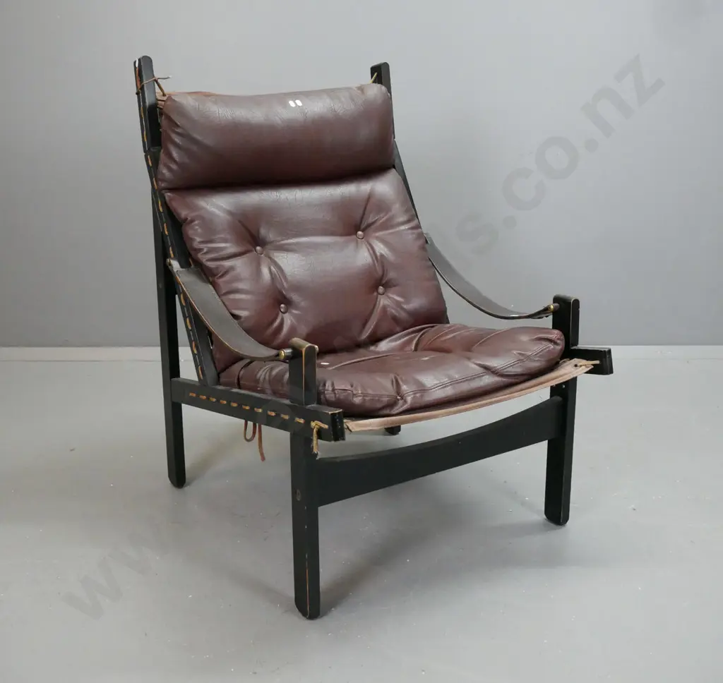 contemporary reproduction Hunter Torbjon Afdal chair with vinyl upholstery H950 W640 D740 Image 1++