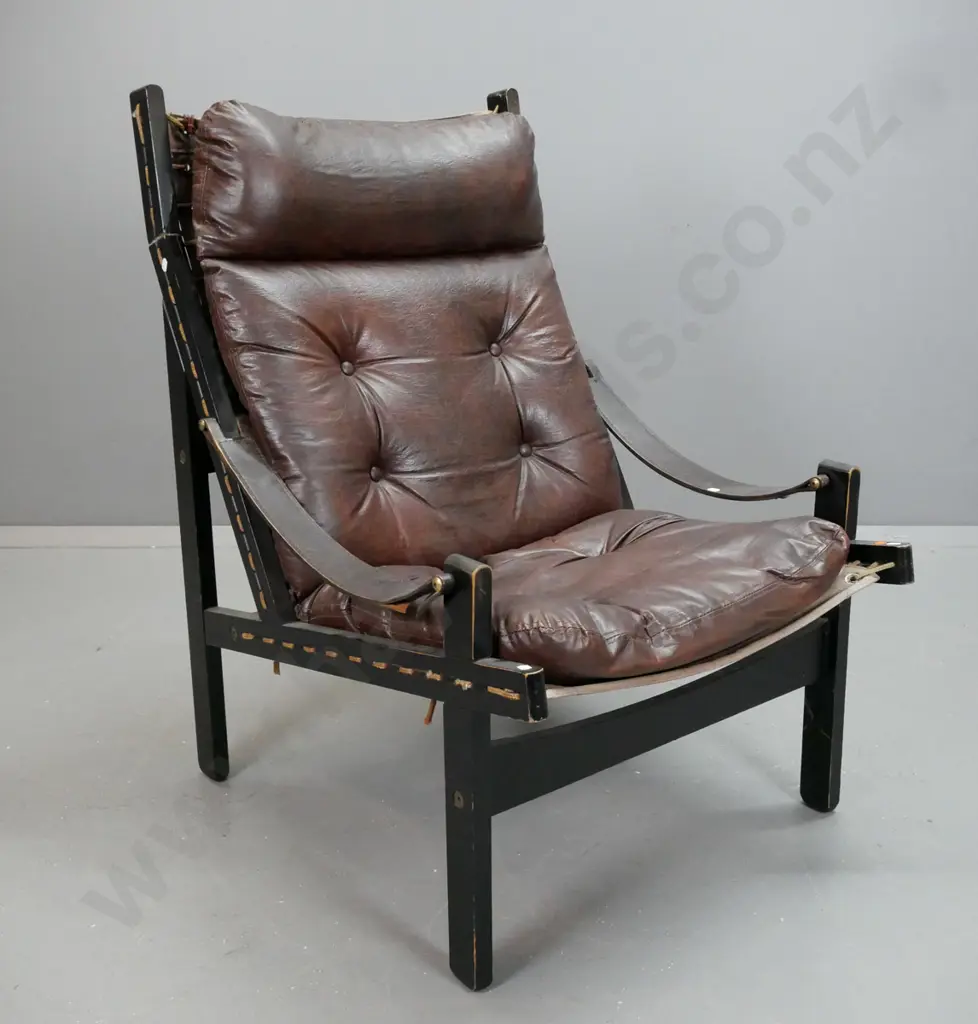 contemporary reproduction Hunter Torbjon Afdal chair with vinyl upholstery H950 W640 D740 Image 1++