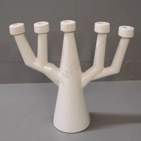 modern tree-form 5-candle ceramic candelabra, no maker's mark H-355 W-400