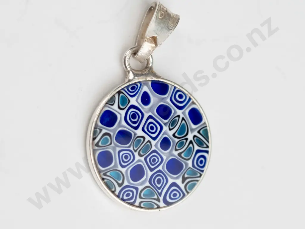 silver locket stamped stg sil & small blue pendant stamped 925  no chain for either Image 1++