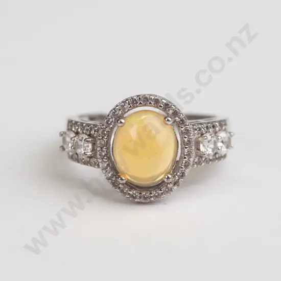 sterling silver opal ring 3gms size P