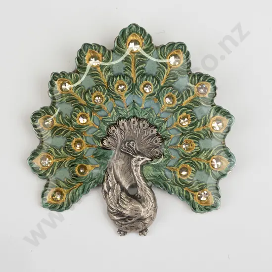 peacock brooch stamped 'Catherine Popesco France'