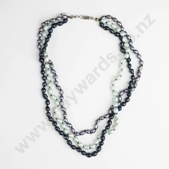 sterling silver real pearl necklace 41gms