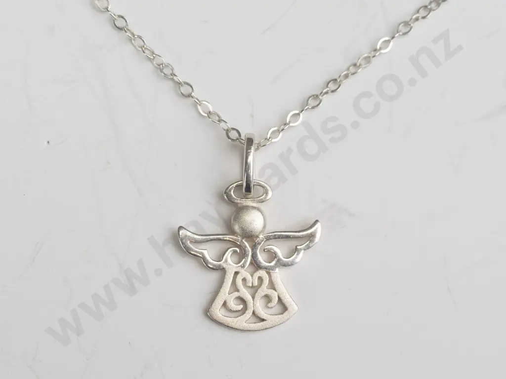 sterling silver angel necklace stamped 925 Image 1++
