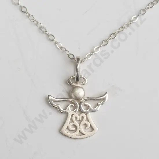sterling silver angel necklace stamped 925