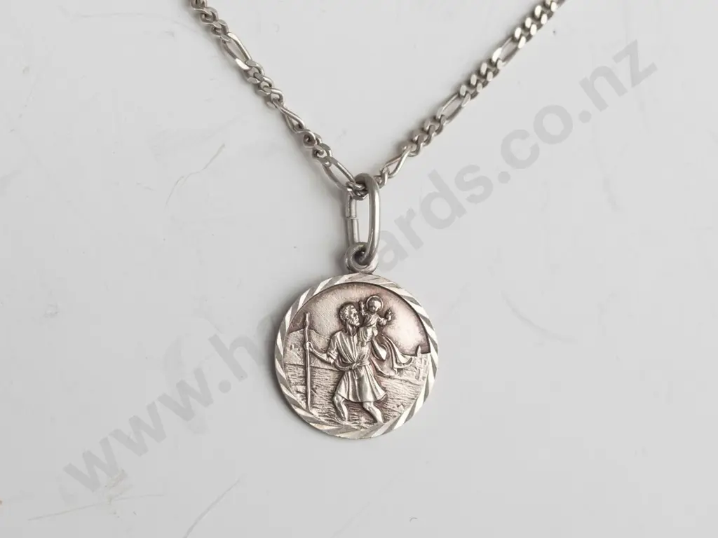 sterling silver St Christophers necklace stamped 925 Image 1++