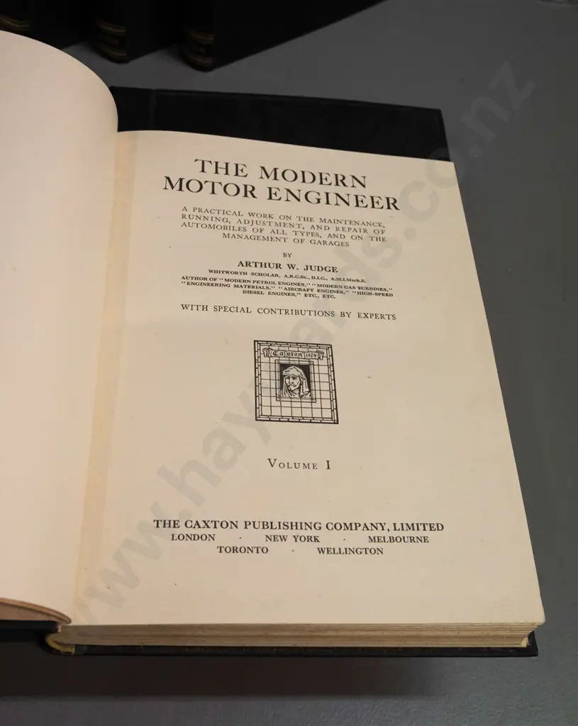 5 hard cover volumes: The Modern Motor Engineer - vol 5 is data sheets and wiring diagrams, plus additional loose sheets Image 1++