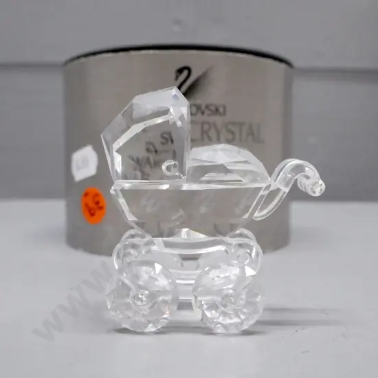 Swarovski miniature pram w/ original packaging, H-50