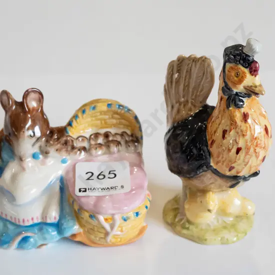 2x Beswick Beatrix Potter figurines: Hunca Munca & Sally Hennypenny H-105