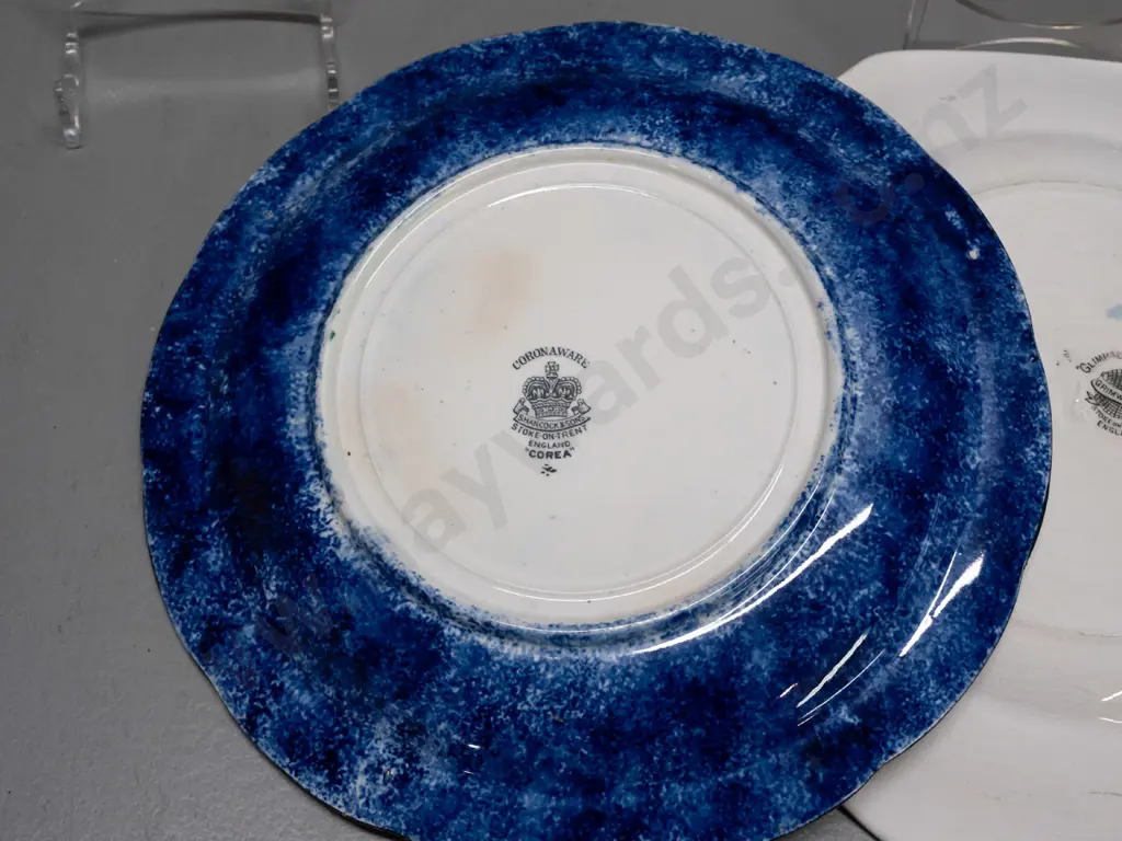 Grimwades Glimpses of the East plate, Byzanta ware dish, and a Corona Ware floral plate D-225 - some wear to gilt, some Image 1++