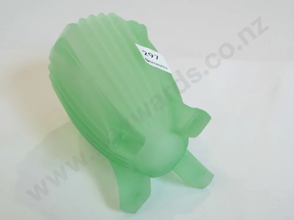 vintage Art Deco green Uranium Glass vase H-145 [one small chip to foot] Image 1++