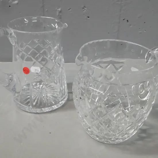 2x cut crystal jugs, no maker mark. Larger H-155 L-170