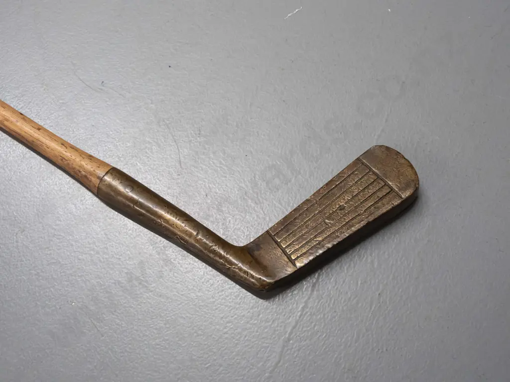 2 vintage golf clubs / putters - one with brass head and hickory handle, other marked Forgan St. Andrews Gold Medal, Image 1++