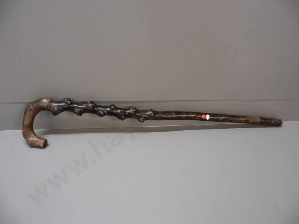 vintage briar walking cane with rubber pad foot L-890 Image 1++