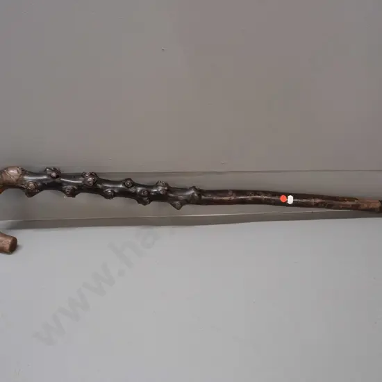 vintage briar walking cane with rubber pad foot L-890