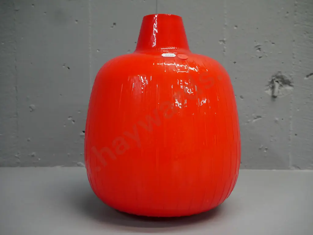 retro orange over white light shade no fittings H-290 W-180 [rough rim to top & bottom] Image 1++