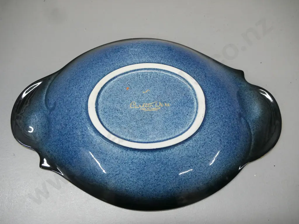 Carlton Ware Bleu Royale enamel & gilt decoration spider & web dish L-300 Image 1++