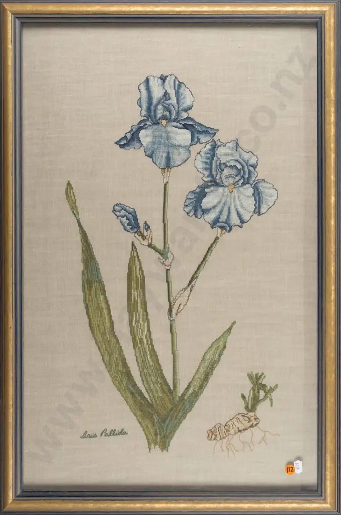 framed embroidery "Iris Pallida" H-635 W-405 Image 1++