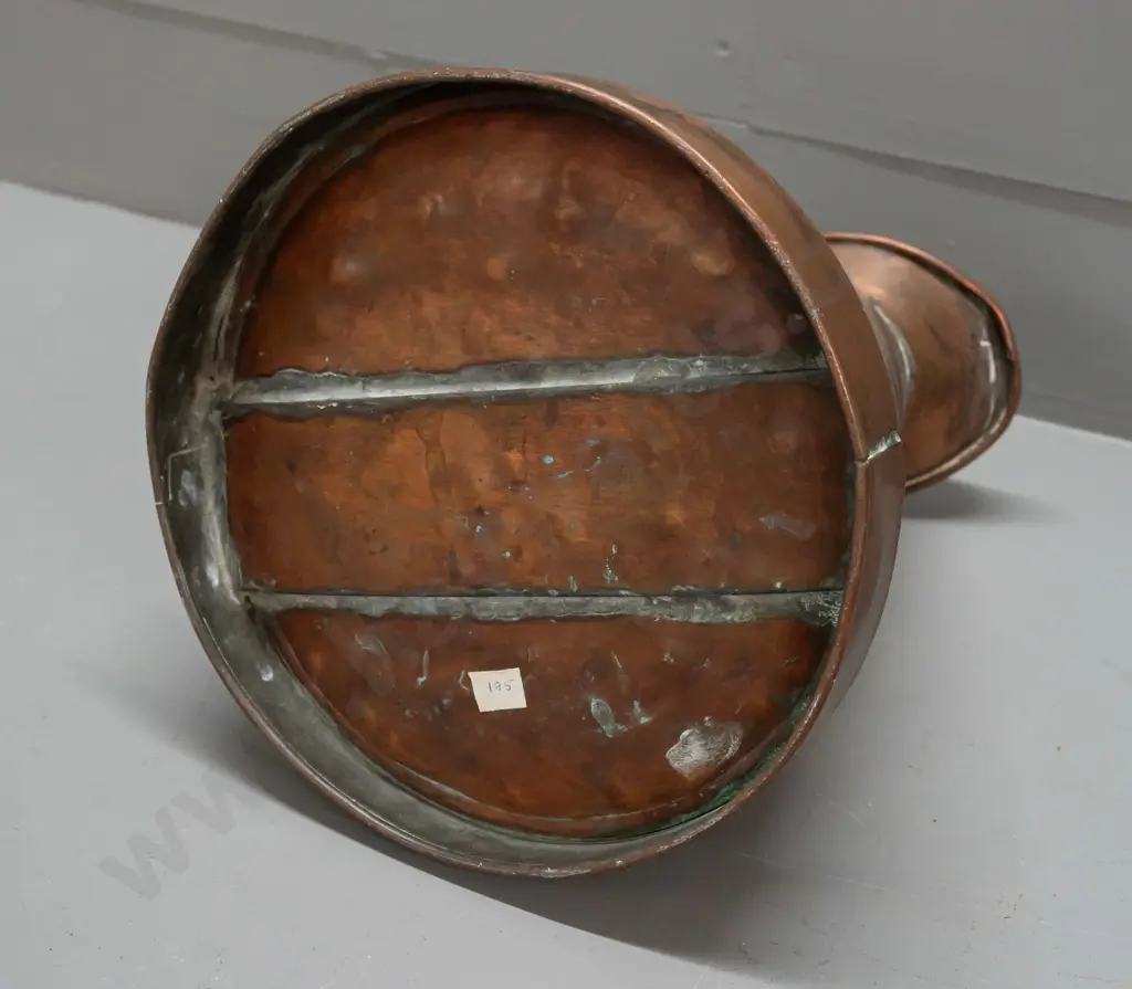 vintage large copper jug with tapered cylindrical shape H-290 W-210 Image 1++