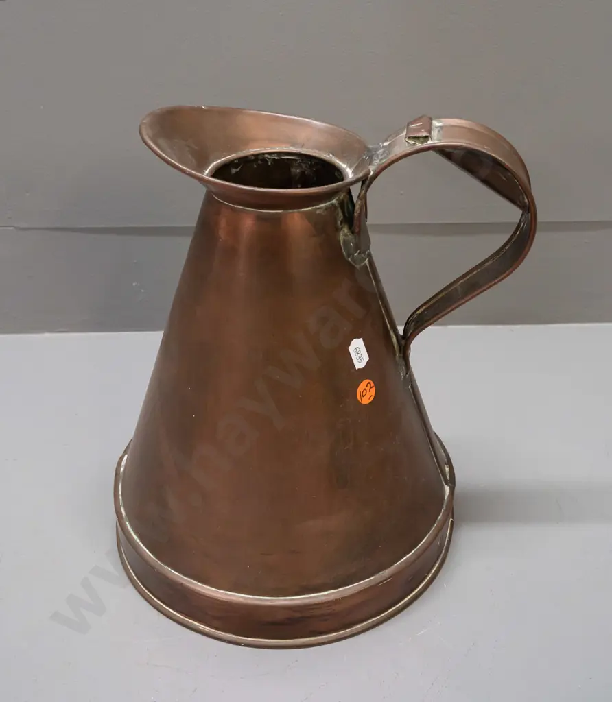 vintage large copper jug with tapered cylindrical shape H-290 W-210 Image 1++