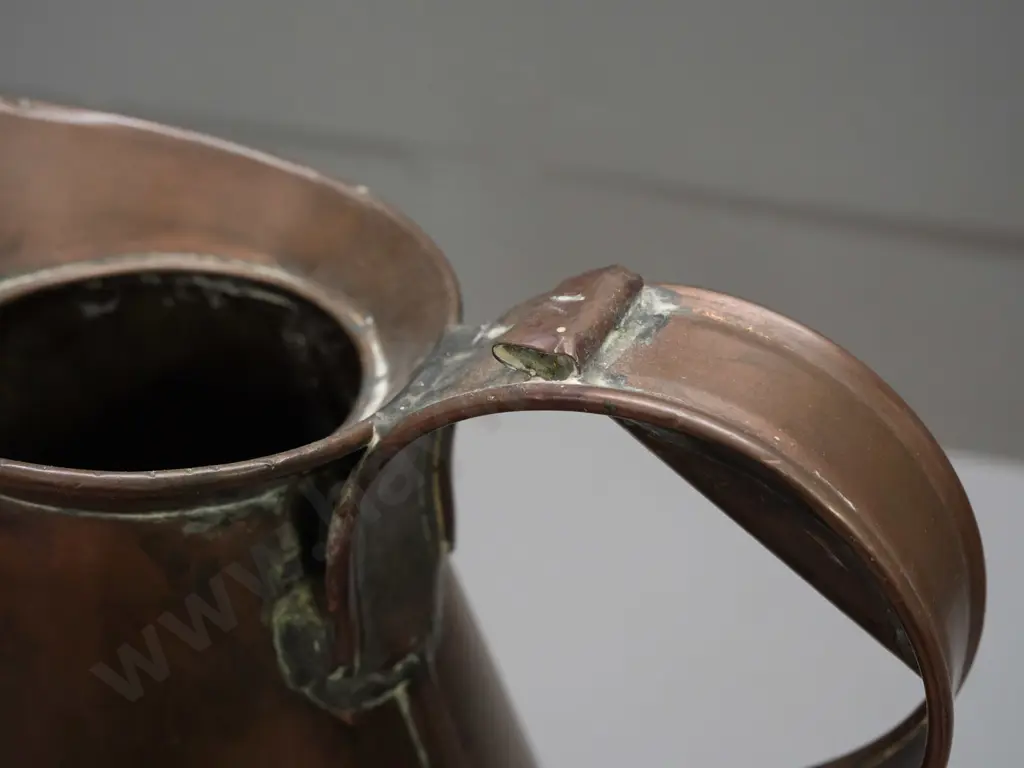 vintage large copper jug with tapered cylindrical shape H-290 W-210 Image 1++