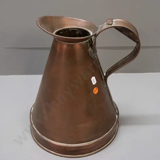 vintage large copper jug with tapered cylindrical shape H-290 W-210