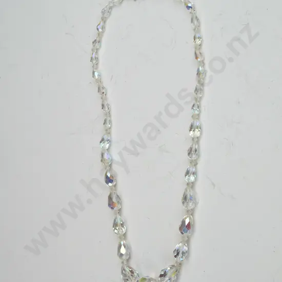 silver strand crystal necklace
